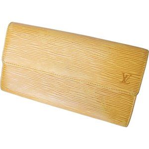 184111G V Louis Vuitton Wallet Long Portefeuille Sarah Yellow Epi